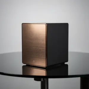 Minimalist Brushed-Metal Desktop Speaker